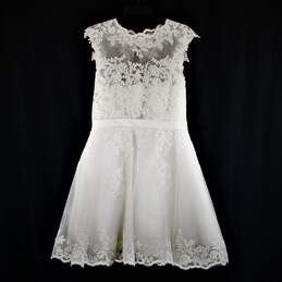 JJs House Women Mini White Lace  Dress