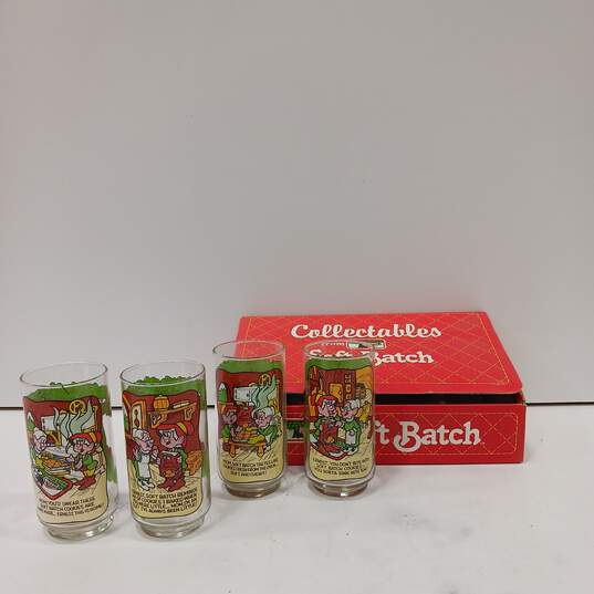 Bundle of 4 Soft Batch Collector Keebler Elf Drinking Glasses IOB image number 1