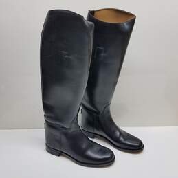 Women's black leather riding boots 7.5