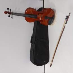 Brown 14" Body Acoustic Violin with Bow & Hard Case
