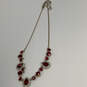 Designer Givenchy Silver-Tone Red Crystal Cut Stone Statement Necklace image number 2