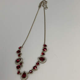 Designer Givenchy Silver-Tone Red Crystal Cut Stone Statement Necklace alternative image