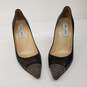 Jimmy Choo Black Leather Studded Toe Heels Women's Size 9 image number 4