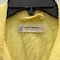 NWT Womens Yellow Long Sleeve Pockets Button Front One-Piece Jump Suit Sz S image number 4