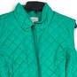 NWT Women Green Sleeveless Mock Neck Full-Zip Quilted Vest Size 3X image number 3