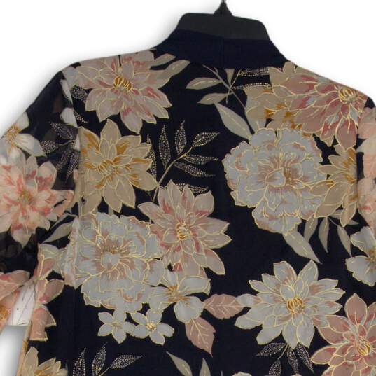 Enfocus Studio Womens Multicolor Floral 3/4 Sleeve Jacket Dress Size 10 image number 3