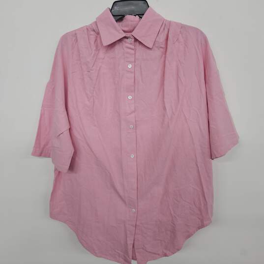 Button Down & Shorts Pink Lounge Outfit image number 1