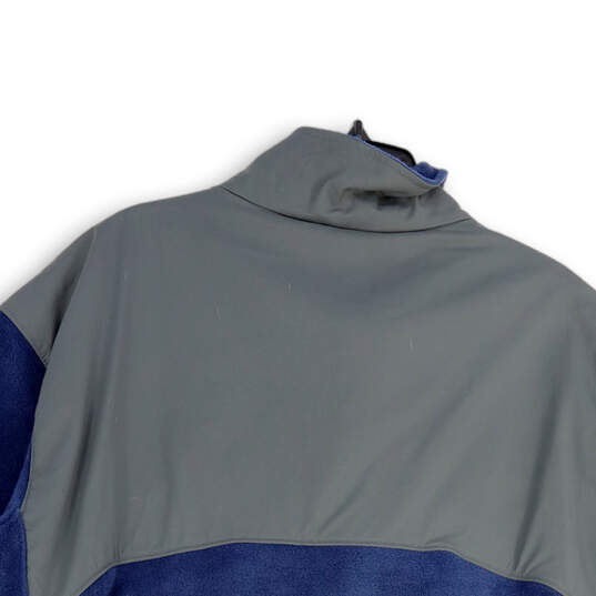 NWT Mens Gray Blue Fleece Long Sleeve Mock Neck Full Zip Jacket Size XXL image number 1