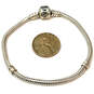 Designer Pandora 925 ALE Sterling Silver Barrel Clasp Snake Chain Bracelet image number 2