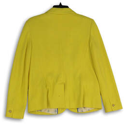 NWT Womens Yellow Notch Lapel Flap Pocket Two Button Button Blazer Size 4 alternative image