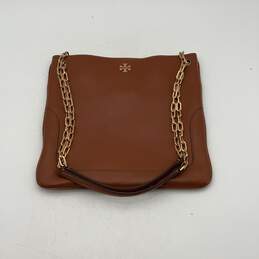 Tory Burch Womens Brown Leather Semi Chain Strap Shoulder Bag Purse alternative image