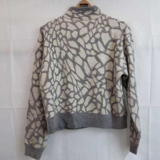 Halogen women's gray and cream mock neck sweater S image number 3