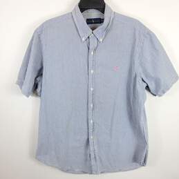 Ralph Lauren Men Blue Striped Button Up Shirt XL