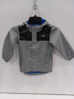 The North Face Toddlers Gray Full Zip Hooded Rain Coat Jacket Size 3T/3B