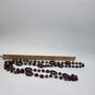 Endless Long Vintage Chocolate Brown Swirl Molded Art Glass & Brass Beaded Necklace 173.2g image number 6
