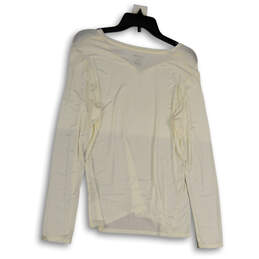NWT Womens Ivory Long Sleeve V-Neck Activewear Pullover T-Shirt Size Medium alternative image