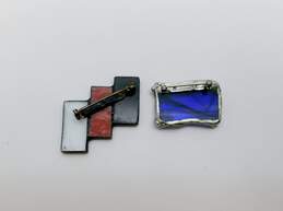 Artisan Mixed Metals & Glass Contemporary Brooches alternative image