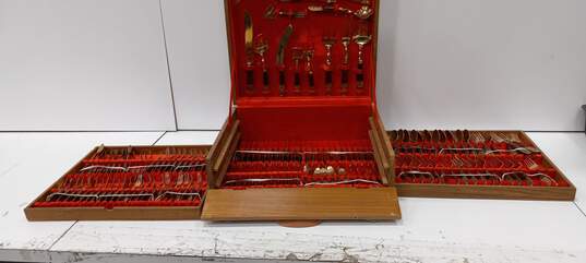 Star of Thailand Brass Flatware 143pc Set in Wood Case image number 6