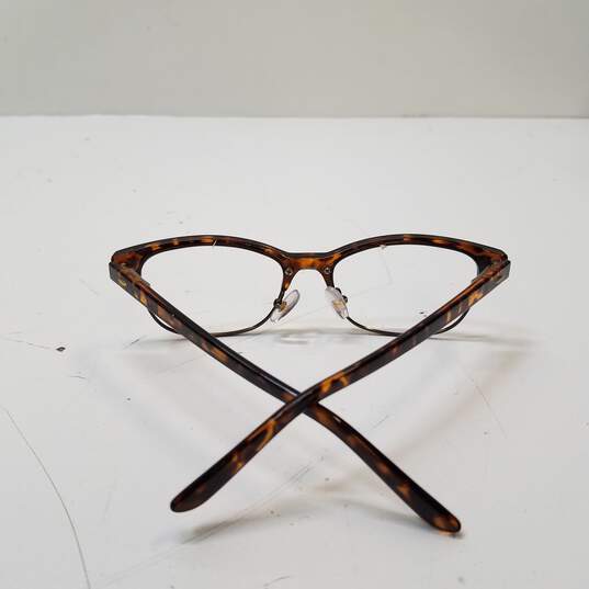 Foster Grant Brown Tortoise Shell Browline Eyeglasses Frame image number 3