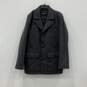 Mens Gray Front Pockets Long Sleeve Button-Up Pea Coat Size Medium image number 1