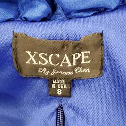 XScape Women Royal Blue Ruffle Blouse Sz 8