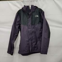 The North Face Hyvent Black Purple Waterproof Hooded Full Zip Jacket Size M