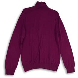 Banana Republic Womens Purple Long Sleeve 1/4 Zip Pullover Sweater Size L alternative image