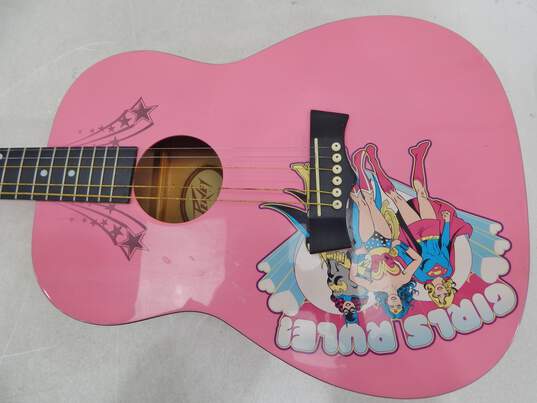 Peavey Brand Pink 3/4 Size Acoustic Guitar w/ DC Comics Design (Parts and Repair) image number 6