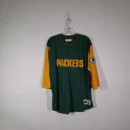 Mens Green Bay Packers Crew Neck Long Sleeve NFL Pullover Jersey Size 3XL
