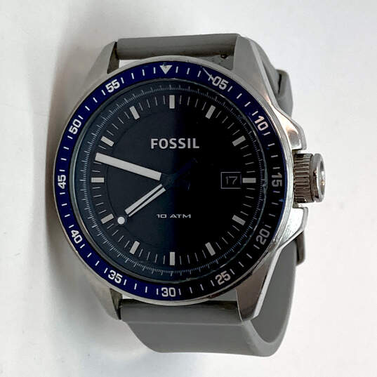 Designer Fossil AM-4388 Silver Round Dial Adjustable Strap Wristwatch image number 1