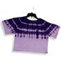 Champion Womens Purple Tie Dye Round Neck Short Sleeve Cropped Blouse Top Size S image number 1