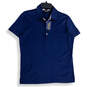 NWT Womens Blue Spread Collar Short Sleeve Golf Polo Shirt Size Large image number 1