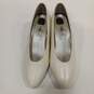 Womens Ivory Leather Almond Toe Pump Heel Slip On Heels Size 7 Wide image number 1