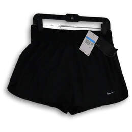 NWT Womens Black Elastic Waist Pull-On Athletic Shorts Size Medium