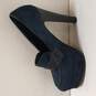 Women's Guido Sgariglia Penny Loafer Heels, Blue Suede, Size EU 38.5/  US 7.5 image number 2