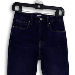 Womens Blue Denim Dark Wash 5-Pocket Design Skinny Leg Jeans Size 2/26