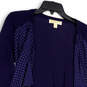 NWT Womens Blue Polka Dot Long Sleeve Open Front Cardigan Sweater Size S image number 3