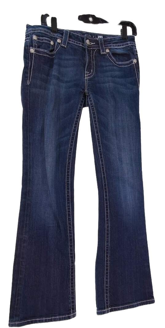 Women's Blue Regular Fit Medium Wash Denim Bootcut Jeans Size 31 image number 1