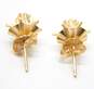14k Yellow Gold 0.42CTTW Diamond Floral Stud Earrings 1.5g image number 4