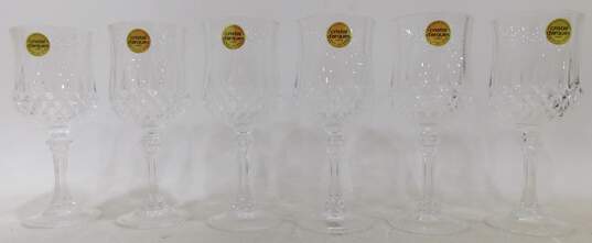 Set of 6 Cristal D' Arques Crystal Stem Wine Glasses IOB image number 2
