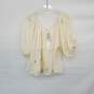 By Together Linen Cotton Blend Light Yellow Peasant Blouse WM Size M NWT image number 1