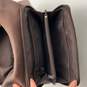 Womens Brown Leather Zipper Pockets Shoulder Bag Purse image number 5