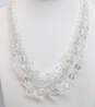 Vintage Silvertone Faceted Clear Crystals Beaded Layering Necklaces Variety image number 1