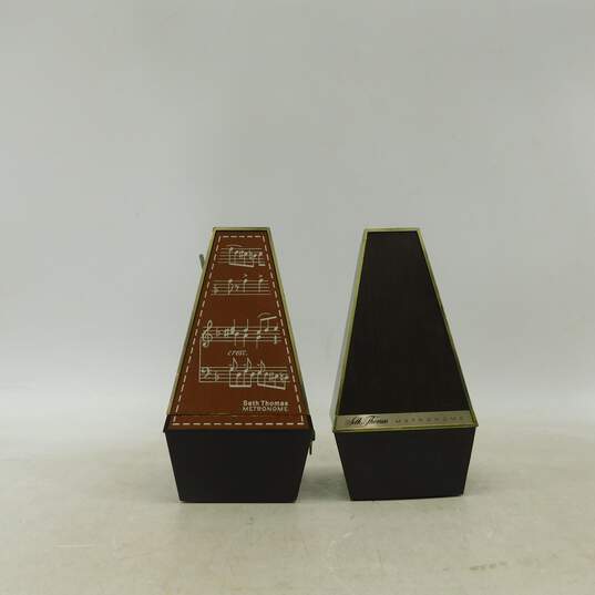VNTG Seth Thomas Brand Plastic Metronomes w/ Lids (Set of 2) image number 1