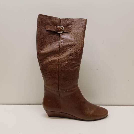 Steven New York Intyce Brown Leather Riding Knee Boots Shoes Women's Size 9.5 M image number 10