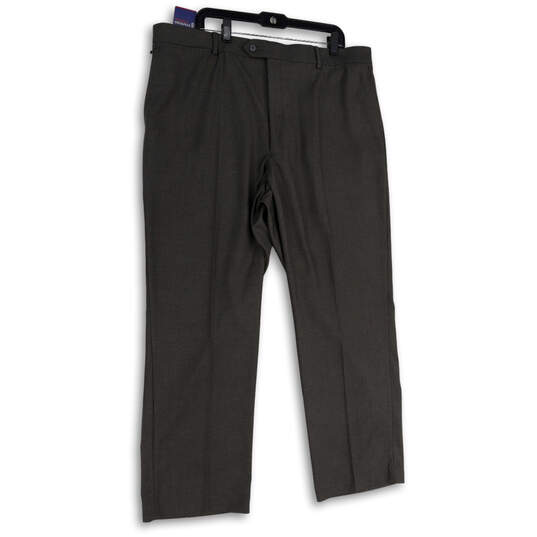 NWT Mens Gray Flat Front Classic Fit Straight Leg Dress Pants Size 42/30 image number 2