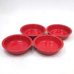 Lot of 4 Fiesta Ware Red Cereal Bowls alternative image
