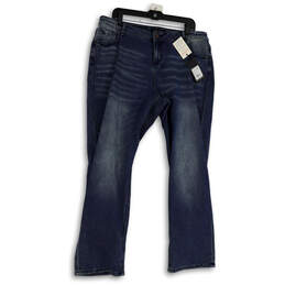 NWT Womens Blue Denim Medium Wash Pockets Straight Leg Jeans Size 32Rx32