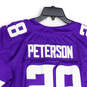 Mens Purple Yellow Minnesota Vikings Adrian Peterson #28 NFL Jersey Size 44 image number 4