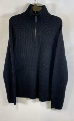 NWT Banana Republic Womens Black Wool Blend Long Sleeve Pullover Sweater Size M